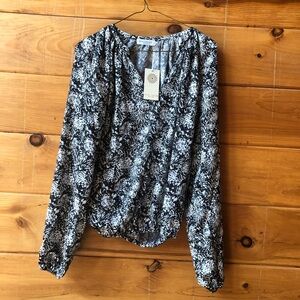 Landa Keyhole Printed Blouse by Ramy Brook